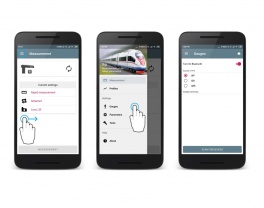 Aplikacja mobilna do pomiaru zestawów kołowych Aplikacja mobilna Android do pomiaru parametrów kolejowych zestawów kołowych i gromadzenia danych kontrolnych na całym świecie